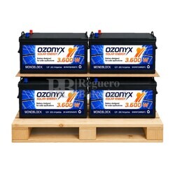 4 Bater�as Monoblock Solar 12V 300Ah | Ozonyx OZX300.AS